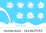 milk blot  cream drops and... | Shutterstock .eps vector #1613629192