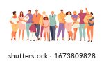 big family isolated on a white... | Shutterstock .eps vector #1673809828