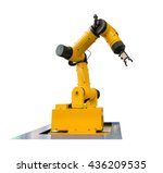 Industrial robotic arm isolated ...