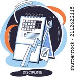 discipline concept icon. time... | Shutterstock .eps vector #2112622115