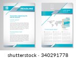 vector brochure flyer design... | Shutterstock .eps vector #340291778