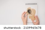 Small photo of MENTAL HEALTH Mental Psychological Stress Management and Psychological trauma Health. Hand holding paper cut head on white background
