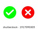 check mark and cross or x icon... | Shutterstock .eps vector #1917090305
