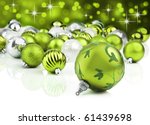 Green Christmas Ornaments With...