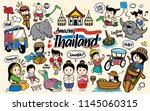 Thailand Doodle Cartoon Vector...
