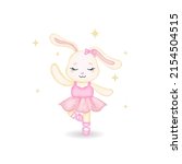 cute ballerina bunny in pink... | Shutterstock .eps vector #2154504515