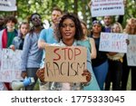 diverse american people took to the public park and streets to protest anti-black racism and police brutality. black lives matter, blm concept