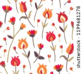 embroidery seamless pattern... | Shutterstock .eps vector #1199681278