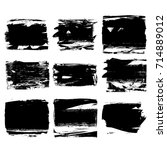set of black brush stroke.... | Shutterstock .eps vector #714889012