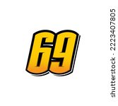 
Number vector for sports and racing number 69