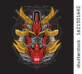 mecha head samurai with sacred... | Shutterstock .eps vector #1621501642