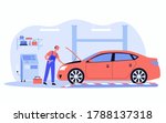 mechanic repairing car in... | Shutterstock .eps vector #1788137318
