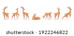 cartoon deer set. male horny ... | Shutterstock .eps vector #1922246822