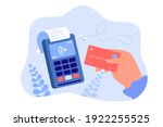 hand holding debit or credit... | Shutterstock .eps vector #1922255525