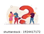 puzzled tiny business people... | Shutterstock .eps vector #1924417172