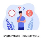 man making choice between money ... | Shutterstock .eps vector #2093395012