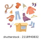 winter clothes for donation... | Shutterstock .eps vector #2118940832