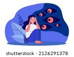 spooky eyes looking at crying... | Shutterstock .eps vector #2126291378
