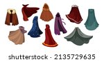 cloaks of magic characters set. ... | Shutterstock .eps vector #2135729635
