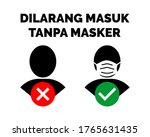 dont enter without mask written ... | Shutterstock .eps vector #1765631435