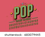Vector Of Retro Colorful Font...