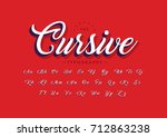 vector of modern cursive font... | Shutterstock .eps vector #712863238