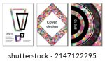 cover design. set of 3 covers.... | Shutterstock .eps vector #2147122295