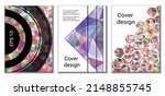 cover design. set of 3 covers.... | Shutterstock .eps vector #2148855745