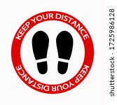 keep distance sign. coronovirus ... | Shutterstock .eps vector #1725986128