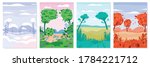 four seasons landscapes set of... | Shutterstock .eps vector #1784221712