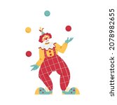 happy clown juggling balls ... | Shutterstock .eps vector #2078982655