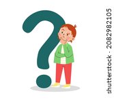 pensive child confused and... | Shutterstock .eps vector #2082982105