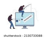 hacker  wearing hoodie and... | Shutterstock .eps vector #2130733088
