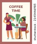 coffee house or coffee shop... | Shutterstock .eps vector #2145446985