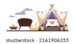 glamping tent ready for... | Shutterstock .eps vector #2161906255