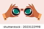 hands holding binoculars  big... | Shutterstock .eps vector #2023122998
