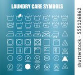 laundry care symbols set. wash  ... | Shutterstock .eps vector #555126862