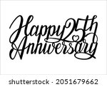 happy 25th wedding anniversary... | Shutterstock .eps vector #2051679662