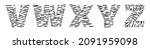 v w x y z tiger bold letters... | Shutterstock .eps vector #2091959098