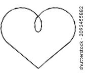 yarn or rope heart as border of ... | Shutterstock .eps vector #2093455882