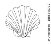   black and white seashell... | Shutterstock . vector #1885846732