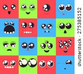 set of vector monster faces ... | Shutterstock .eps vector #275385152