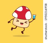 Cute Cartoon Mushrooms Drink...