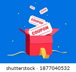 a gift box full of coupons... | Shutterstock .eps vector #1877040532