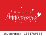 happy anniversary wish heart... | Shutterstock .eps vector #1991769995