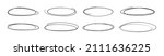 set of doodle ellipses.... | Shutterstock .eps vector #2111636225