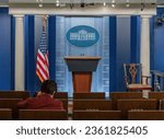 Small photo of WASHINGTON, D.C. – August 7, 2023: The James S. Brady Press Briefing Room is seen at the White House in Washington, D.C.