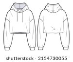 girl's cropped sweatshirt... | Shutterstock .eps vector #2154730055