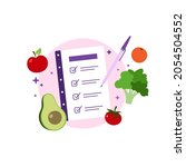 healthy diet plan schedule... | Shutterstock .eps vector #2054504552