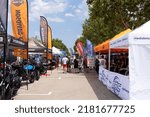 Small photo of Aragon, Spain, July 22, 2022, prologue stage of the rally-type stage race in semi-desert lands, with high temperatures, international calendar test, General view of the facilities